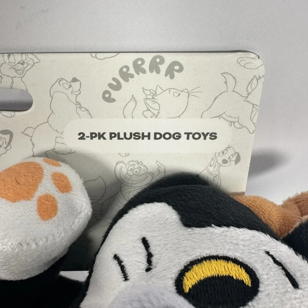 Disney Plush Dog Toys 2 Pack Cheshire Cat Figaro Cats and Dogs New CultureFly